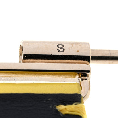 Chanel Calfskin Logo Cuff Bracelet S Yellow Gold 5 of 5