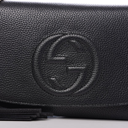 Gucci Pebbled Calfskin Medium Soho Flap Crossbody Black 9 of 9