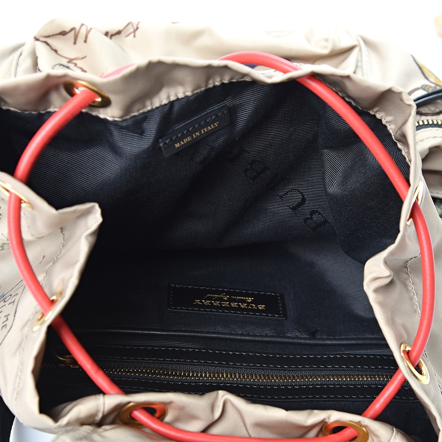 Burberry Nylon Print Medium Rucksack Backpack Beige 4 of 9