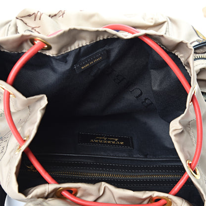 Burberry Nylon Print Medium Rucksack Backpack Beige 4 of 9