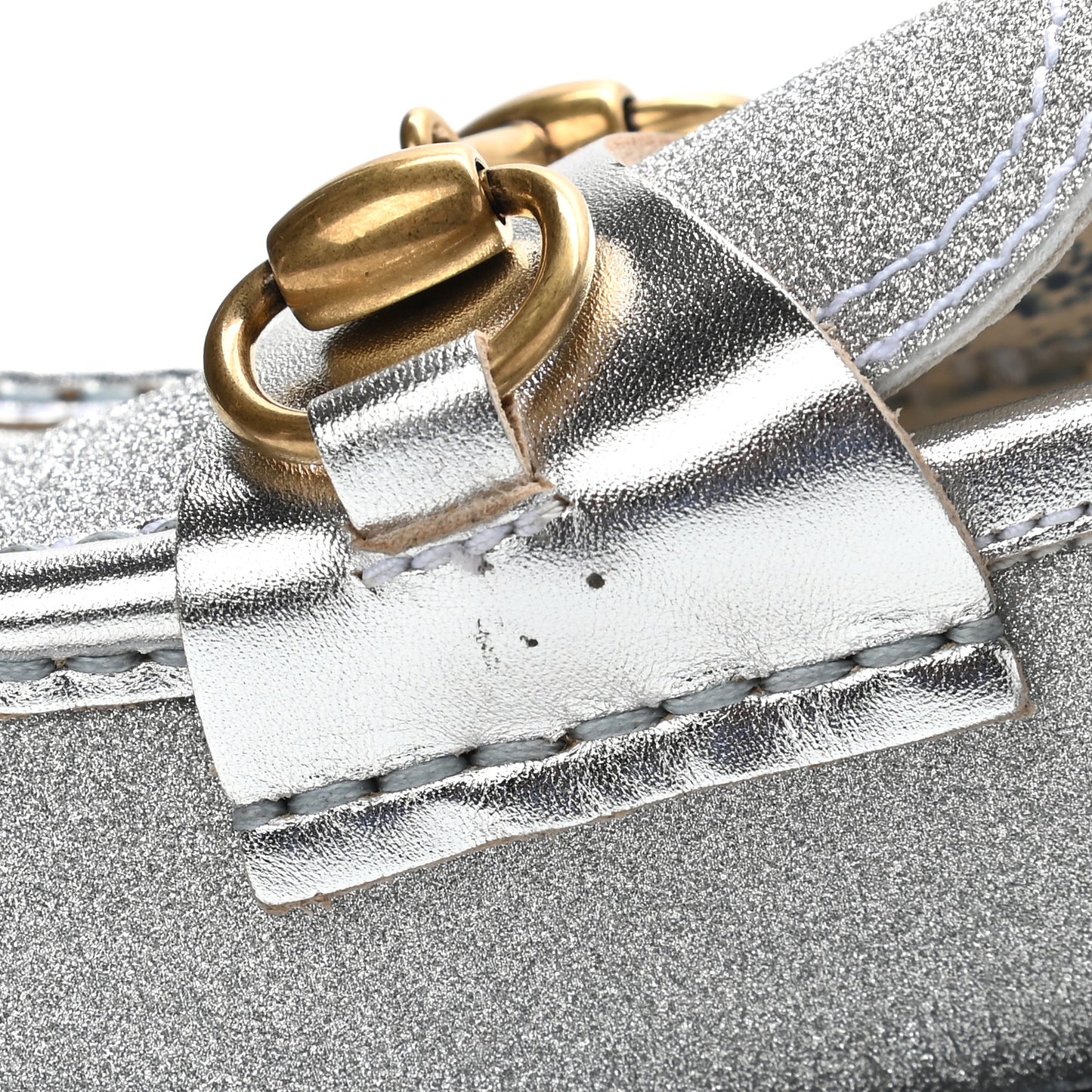 Mini Diamond Storm Silk Calfskin Womens Harald Horsebit 25mm Platform Loafers 36.5 Silver