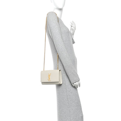 Saint Laurent Grain De Poudre Small Monogram Kate Satchel Crema Soft 2 of 9