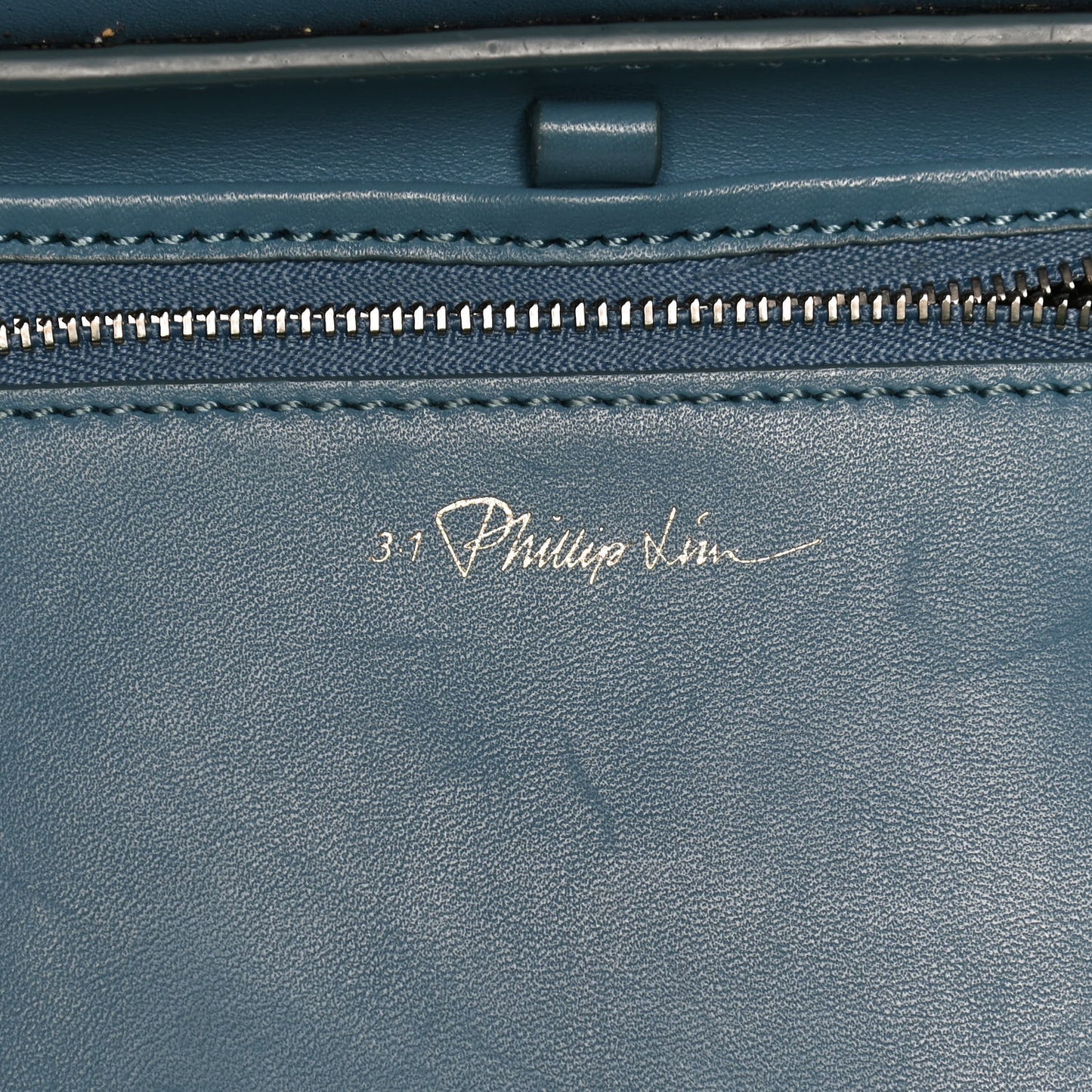 Textured Calfskin Mini Pashli Satchel Blue Black