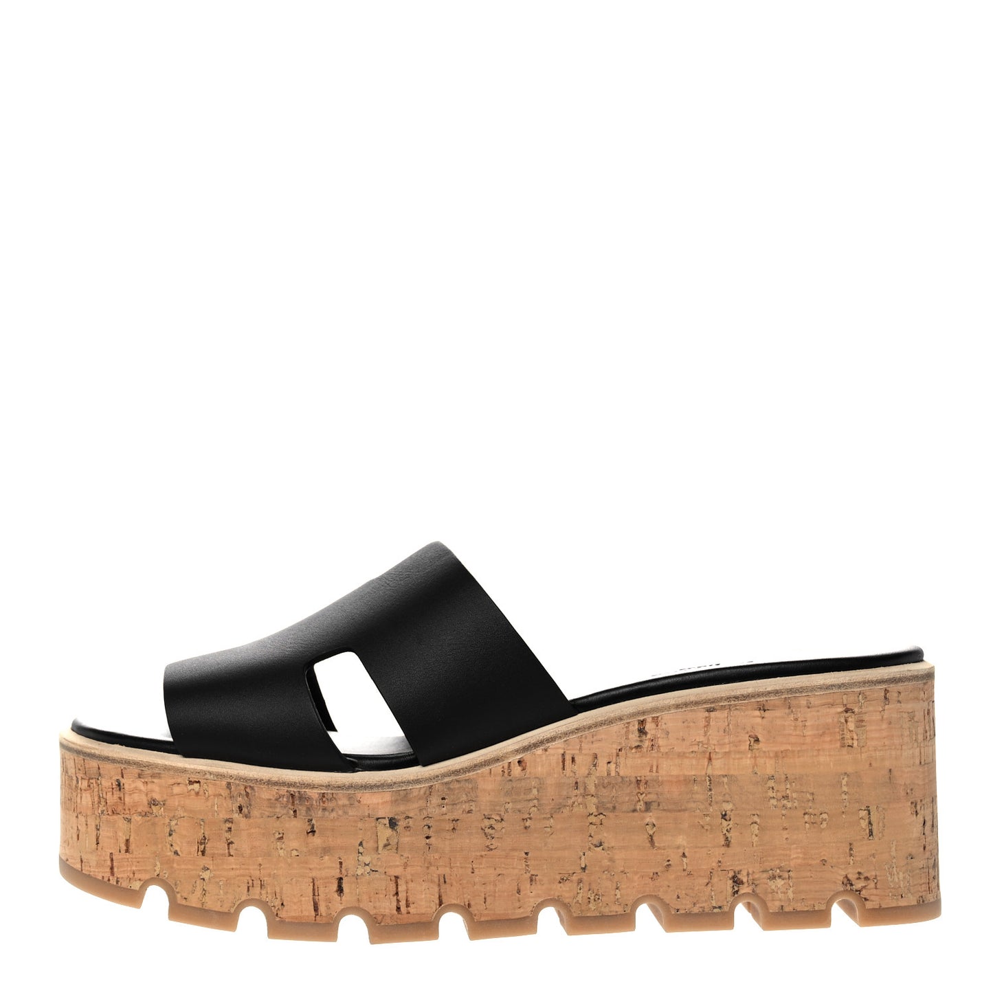 Calfskin Cork Eze 30 Sandals 37 Black