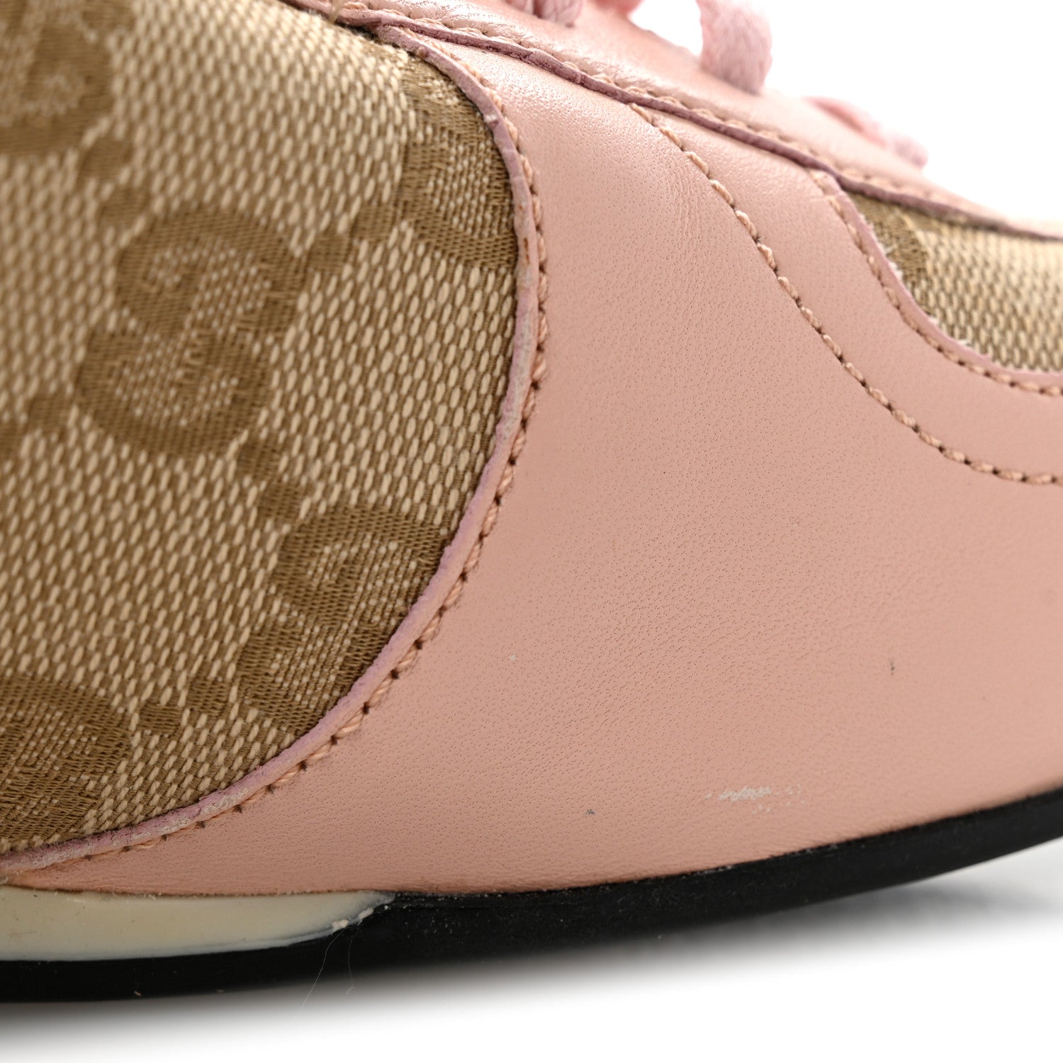 Gucci Monogram Nappa Interlocking G Sneakers 37.5 New Sand Rose Dragea 12 of 12