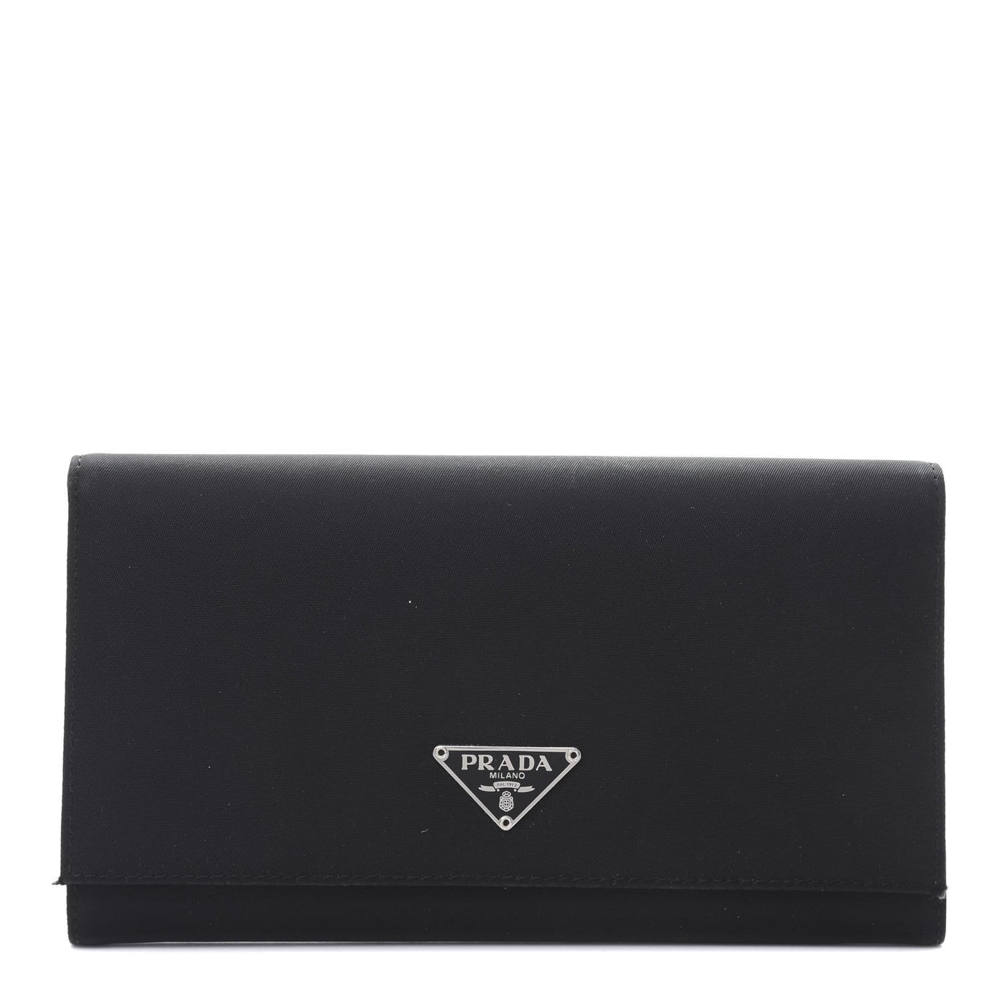 Tessuto Nylon Continental Flap Wallet Black