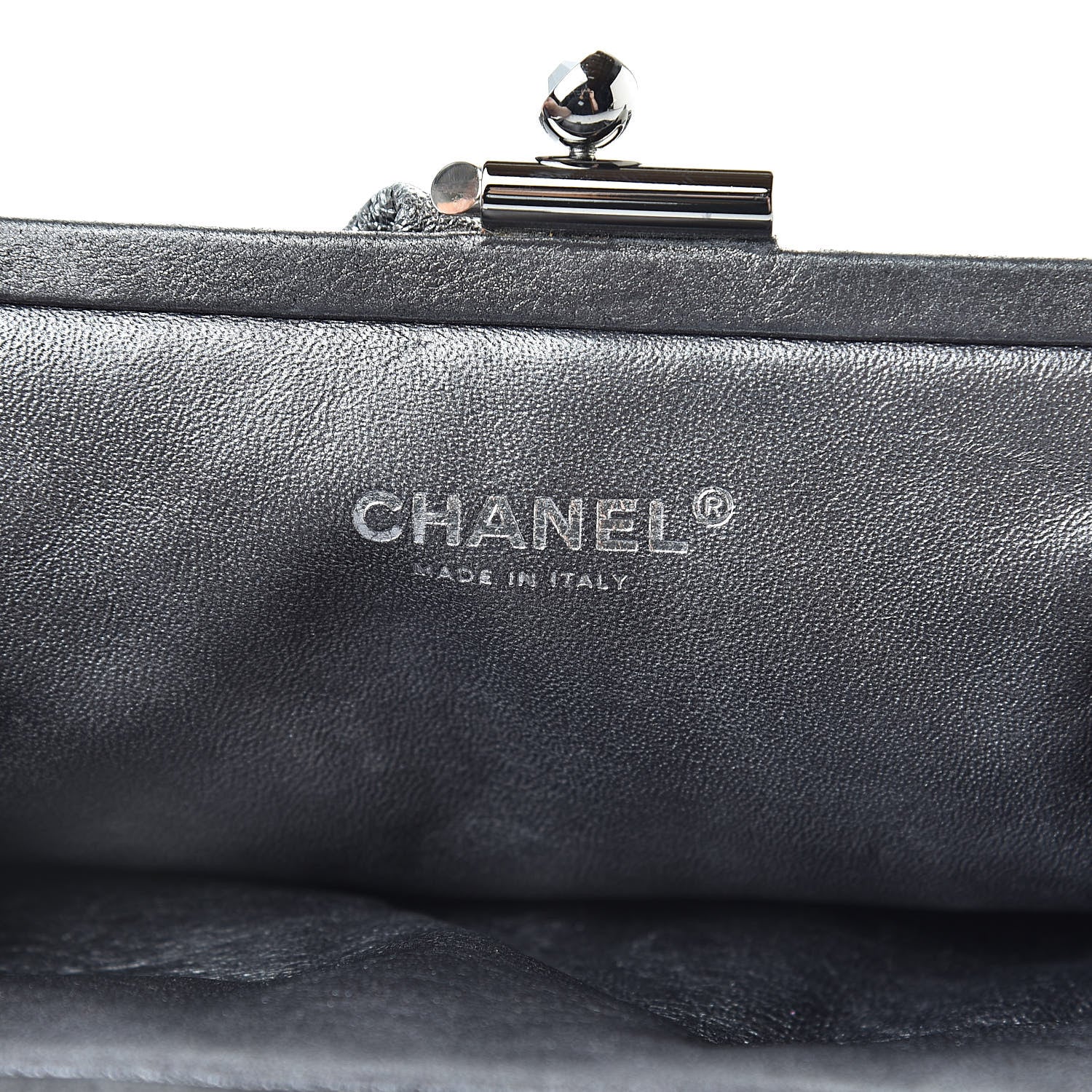 Chanel Metallic Crackled Calfskin Monte Carlo Clutch Dark Silver 6 of 8