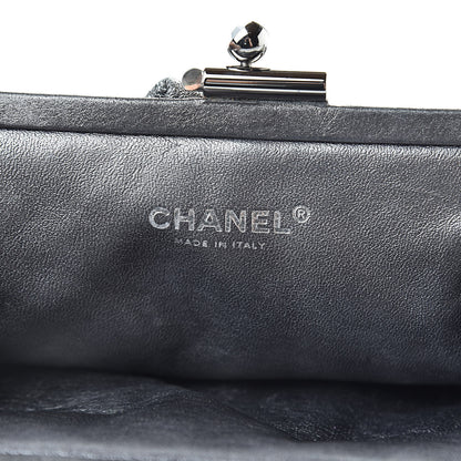 Chanel Metallic Crackled Calfskin Monte Carlo Clutch Dark Silver 6 of 8