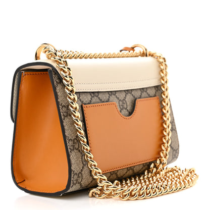 Gucci GG Supreme Monogram Calfskin Small Padlock Shoulder Bag Beige Mystic White Sun Oil 3 of 13