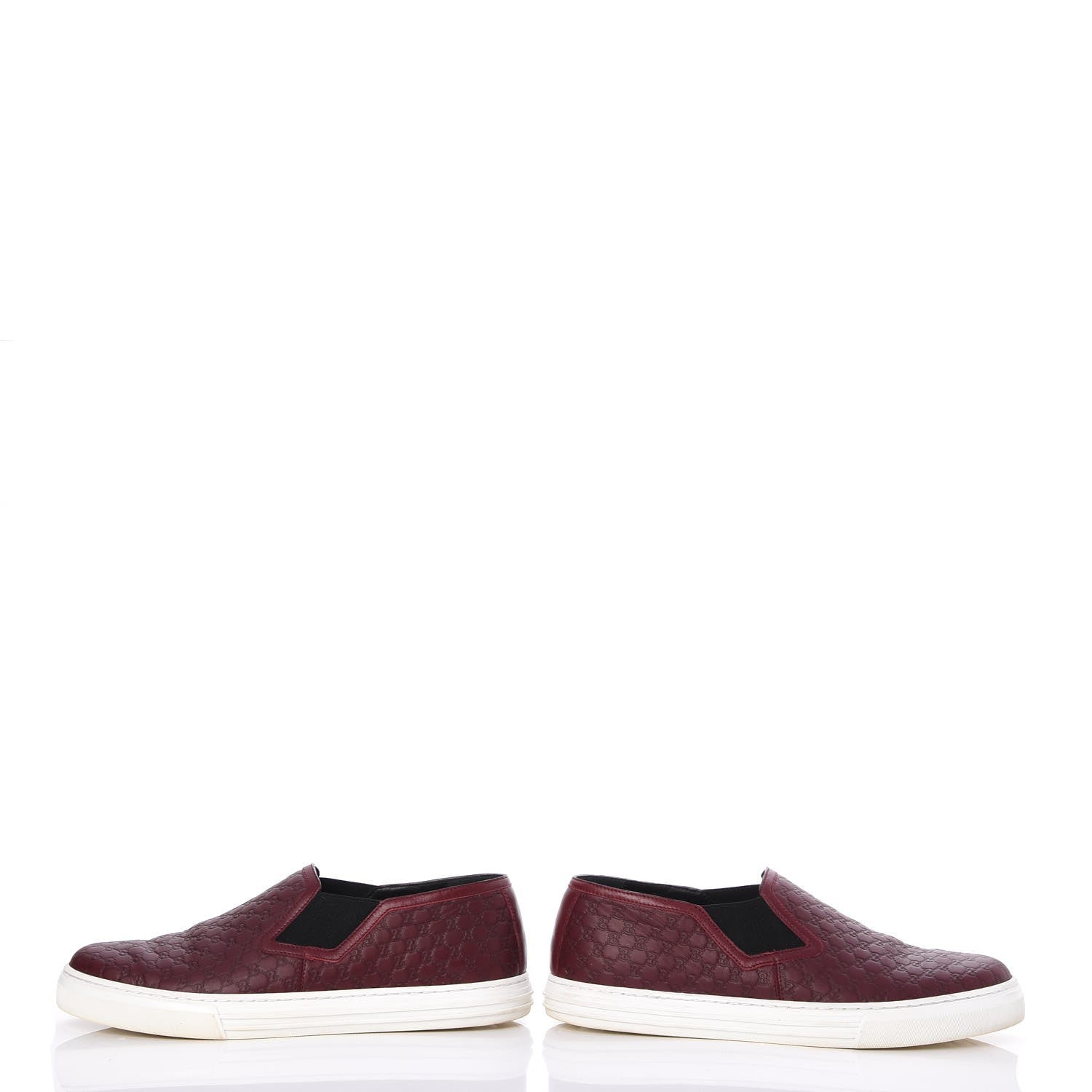 Gucci Soft Microguccissima Leather Mens Slip On Sneakers 7 Rosso Nero Black 5 of 12