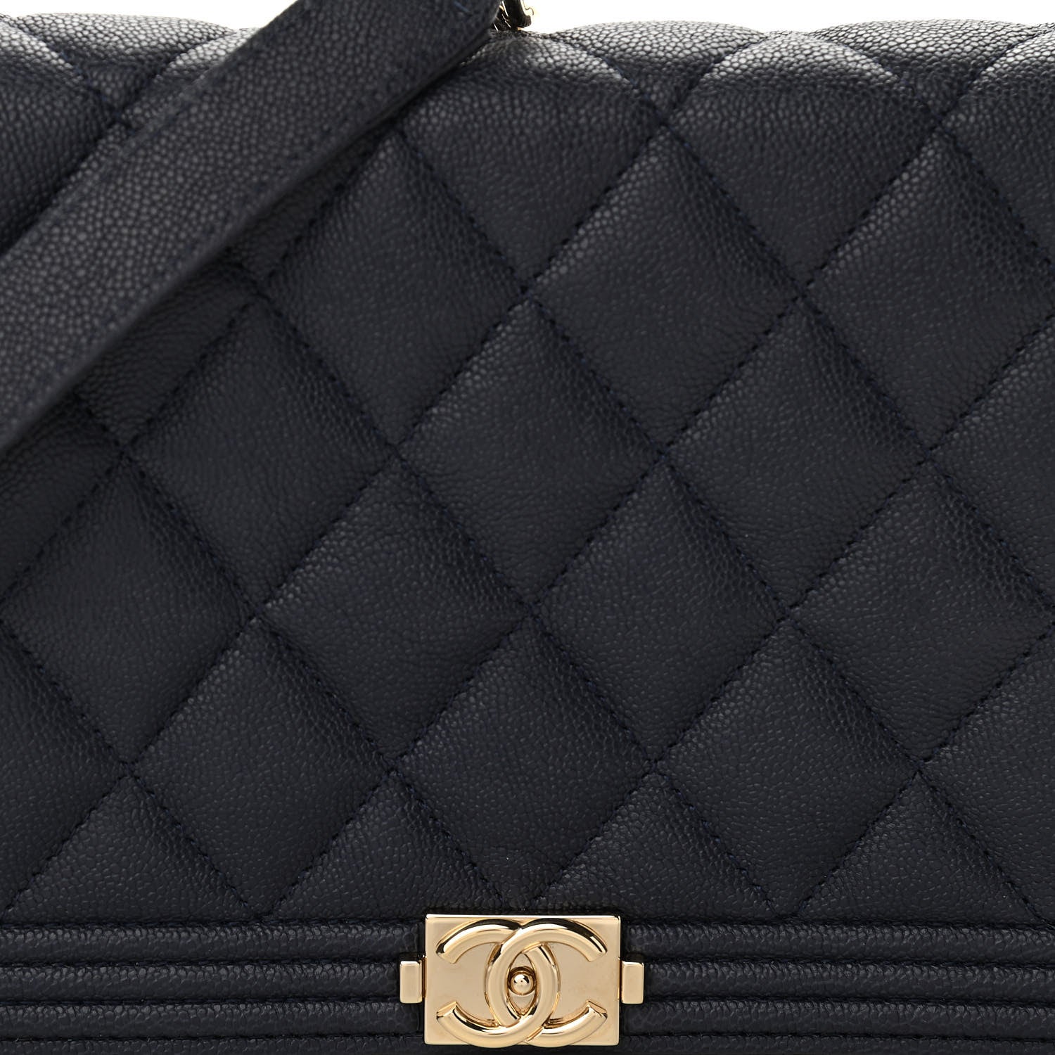 Chanel Caviar Quilted Boy Wallet On Chain WOC Navy 9 of 12