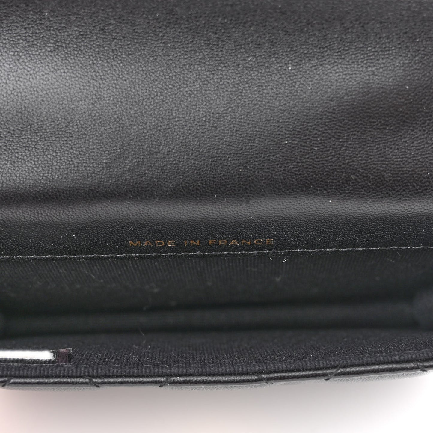 Lambskin Quilted Top Handle Flap Coin Purse With Chain Black