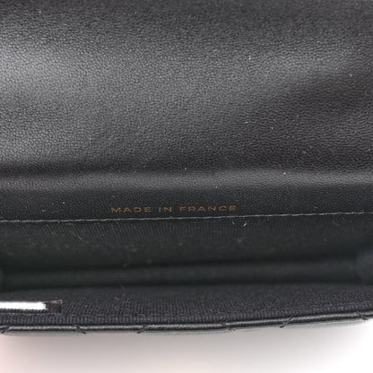 Chanel Lambskin Quilted Top Handle Flap Coin Purse With Chain Black 5 of 12