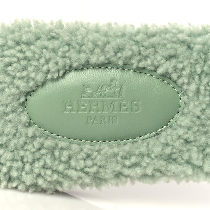 Hermes Woolskin Oran Sandals 37.5 Vert D’Eau 7 of 8