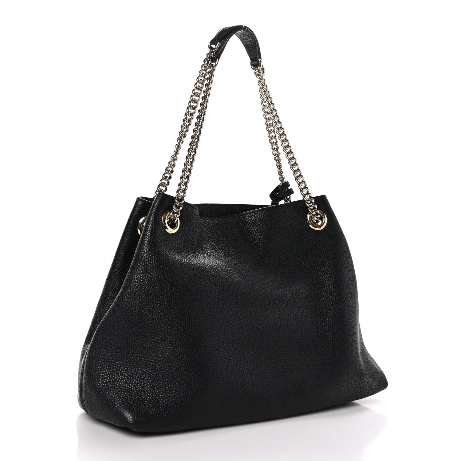 Gucci Pebbled Calfskin Medium Soho Chain Shoulder Bag Black 3 of 11
