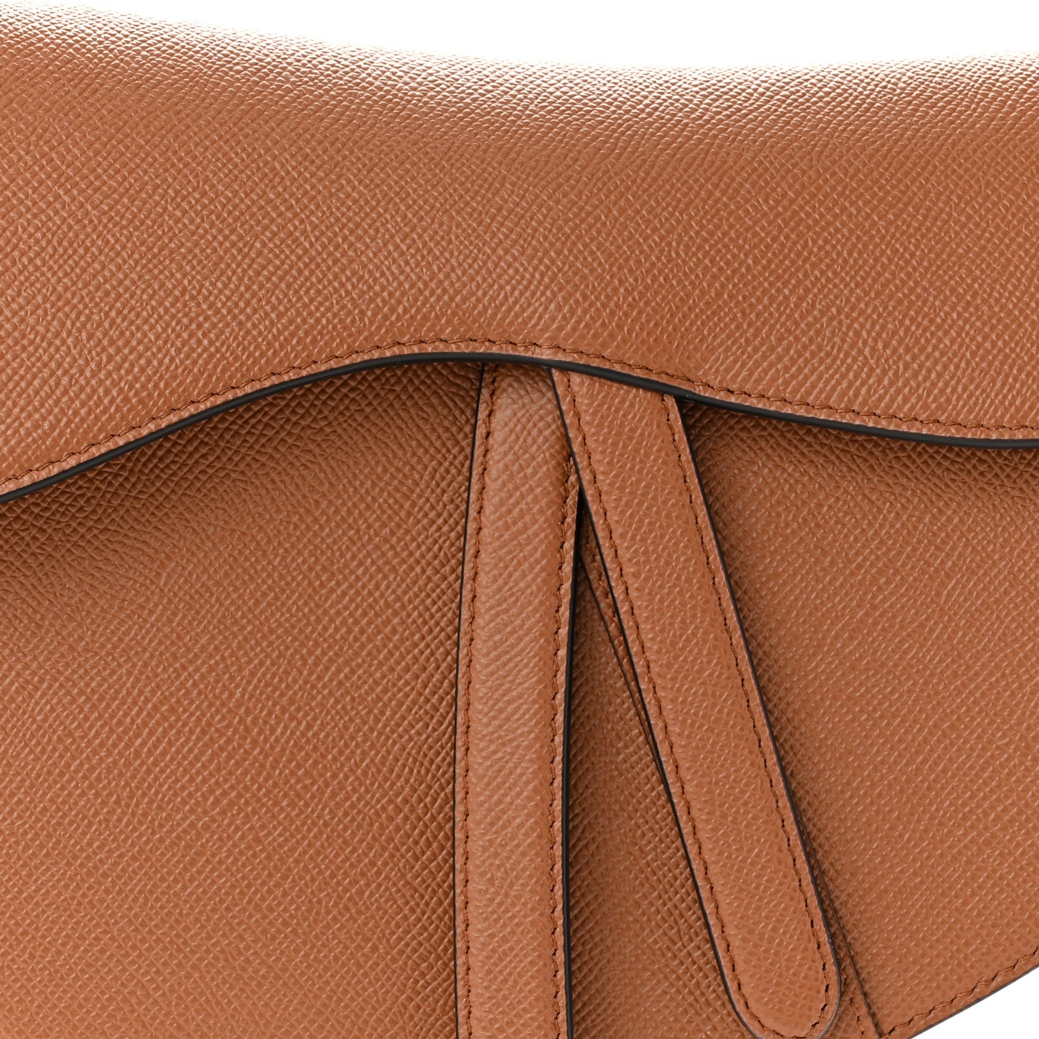 Christian Dior Grained Calfskin Saddle Bag Camello 8 of 11