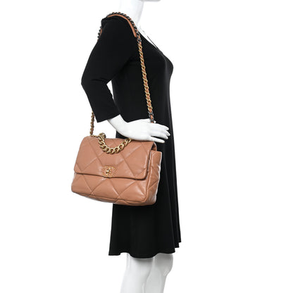 Chanel Lambskin Quilted Large Chanel 19 Flap Brown 2 of 12