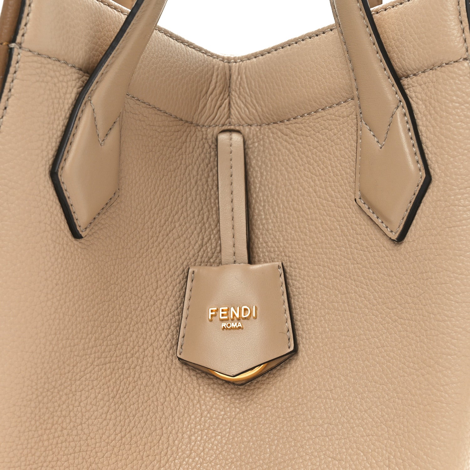 Fendi Vitello Cher Grace Bi-Color Medium Fendi Origami Beige Amido Sand 7 of 9