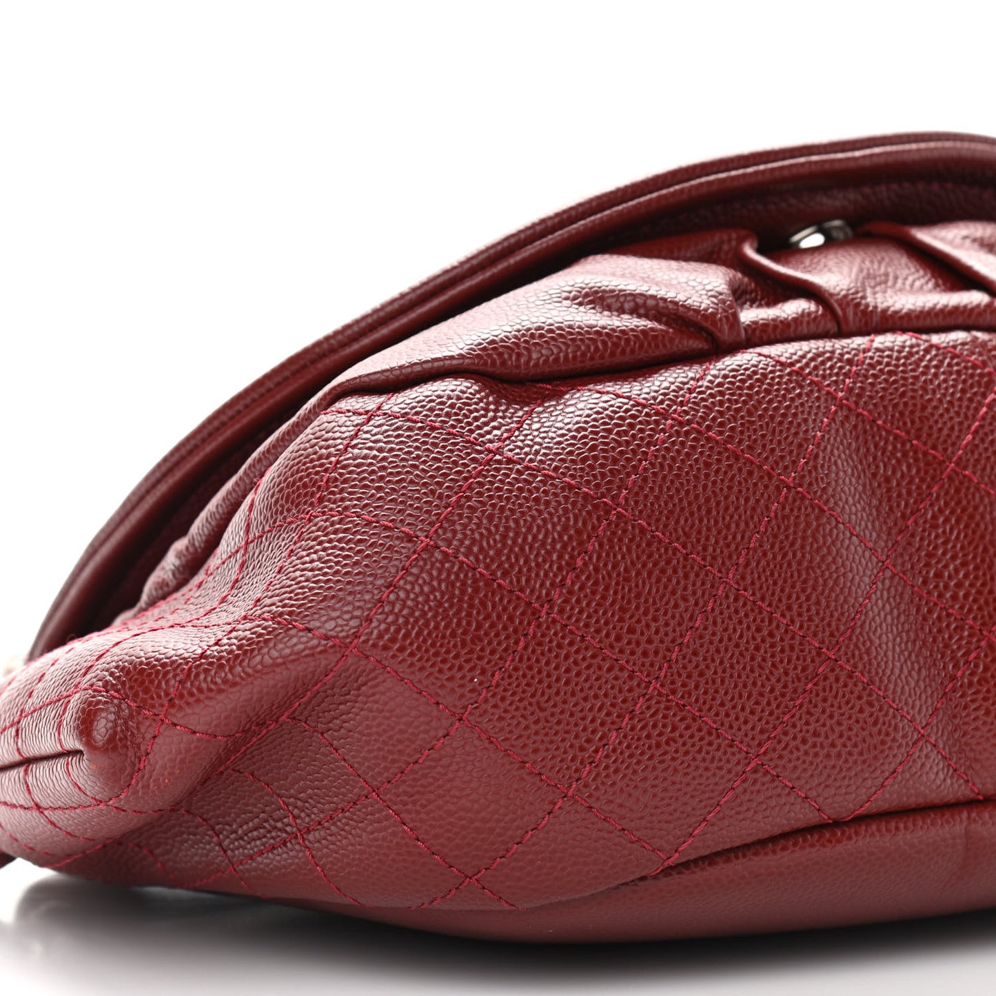 Caviar Large Half Moon Flap Red