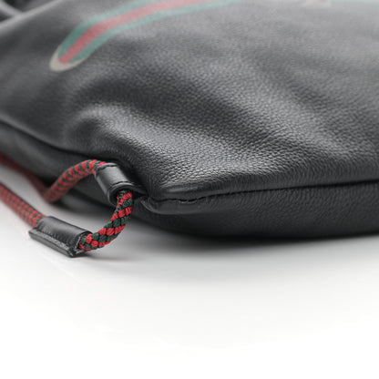 Gucci Calfskin Logo Drawstring Backpack Black 10 of 15