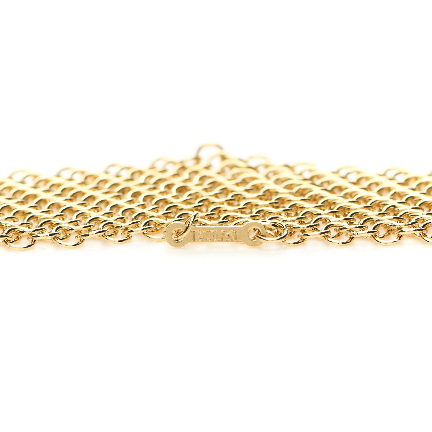Tiffany 18K Yellow Gold Elsa Peretti Mesh Necklace 4 of 5