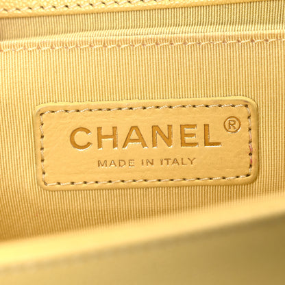 Chanel Caviar Chevron Quilted Medium Boy Flap Yellow 6 of 12