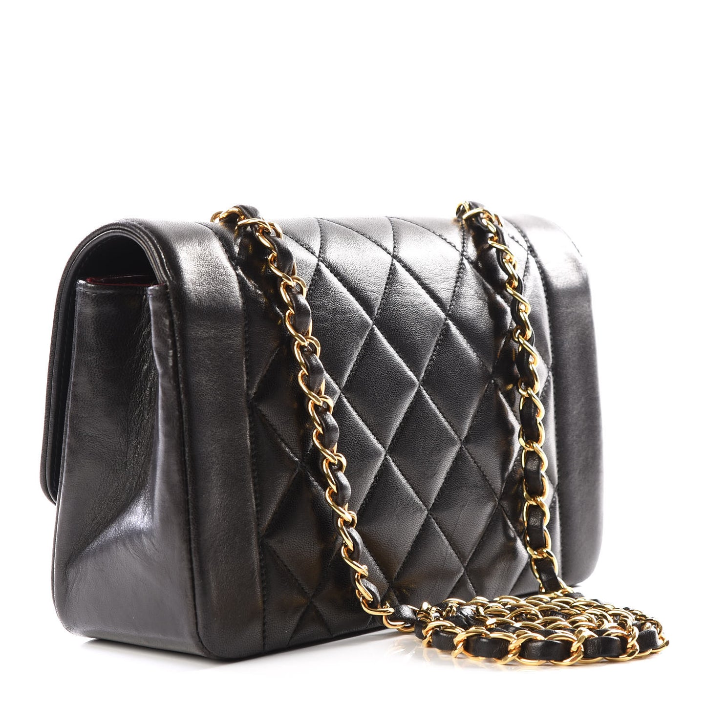 Lambskin Quilted Small Single Flap Black