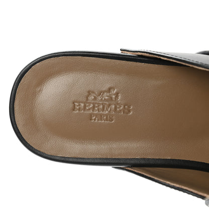 Hermes Calfskin Carlotta Mules 37 Black 7 of 9