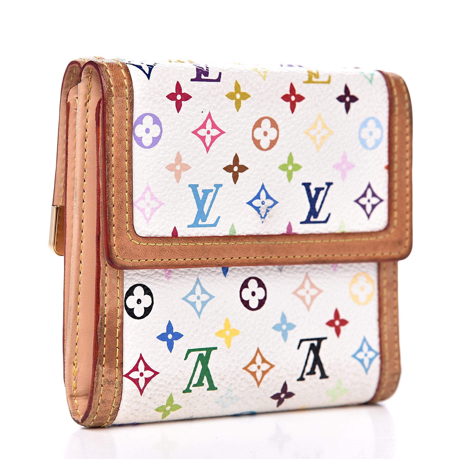 Louis Vuitton Monogram Multicolor Porte-Monnaie Billets Wallet White 3 of 13
