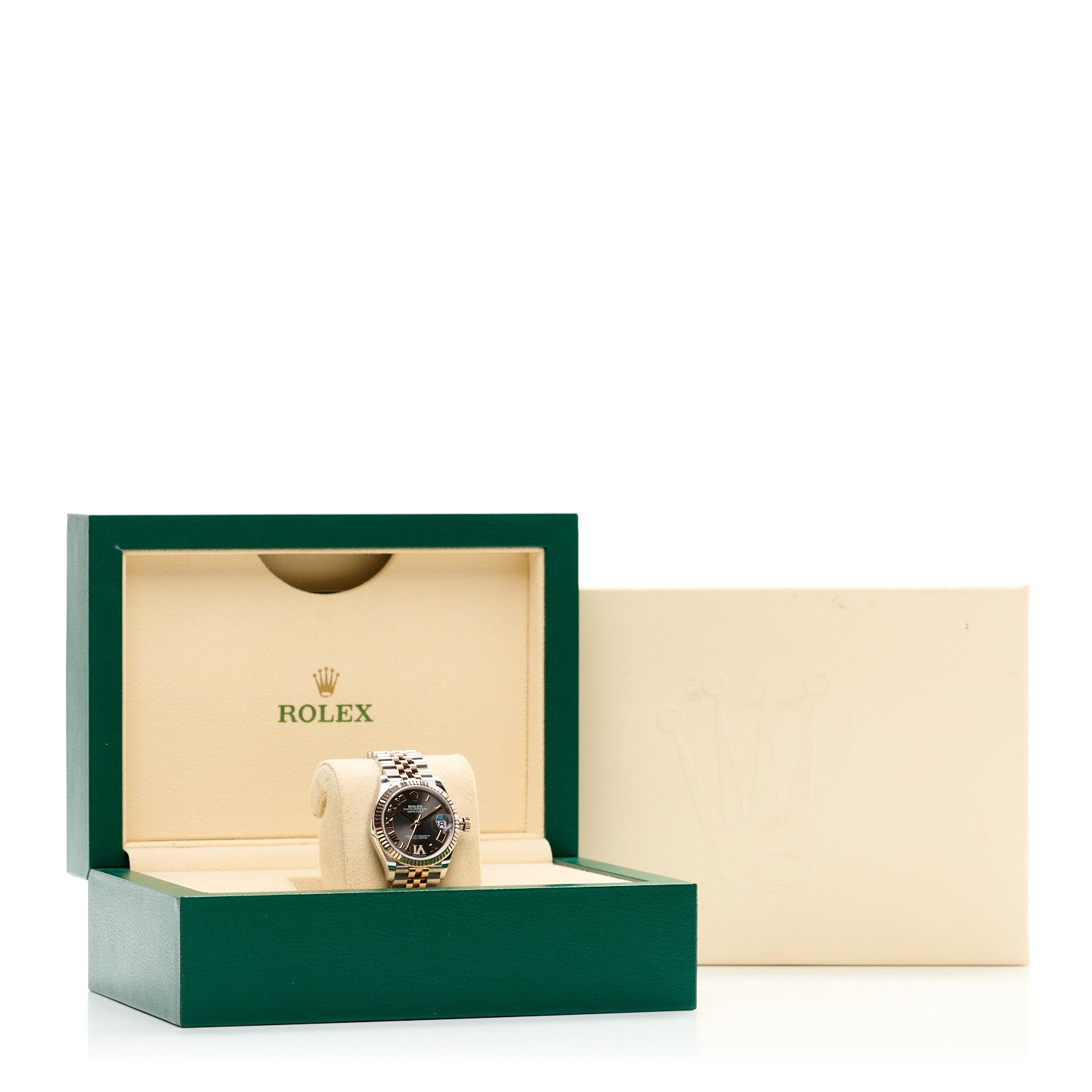 Rolex Stainless Steel 18K Everose Gold Diamond 31mm Oyster Perpetual Datejust Watch Dark Rhodium Roman 278271 5 of 5