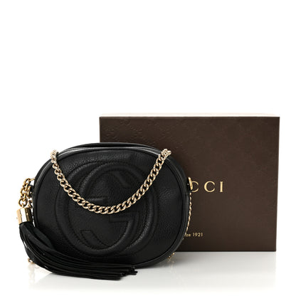 Gucci Pebbled Calfskin Mini Soho Chain Bag Black 11 of 11