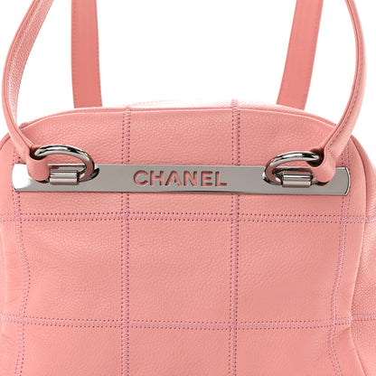 Chanel Caviar Square Stitched Bowler Pink 8 of 11