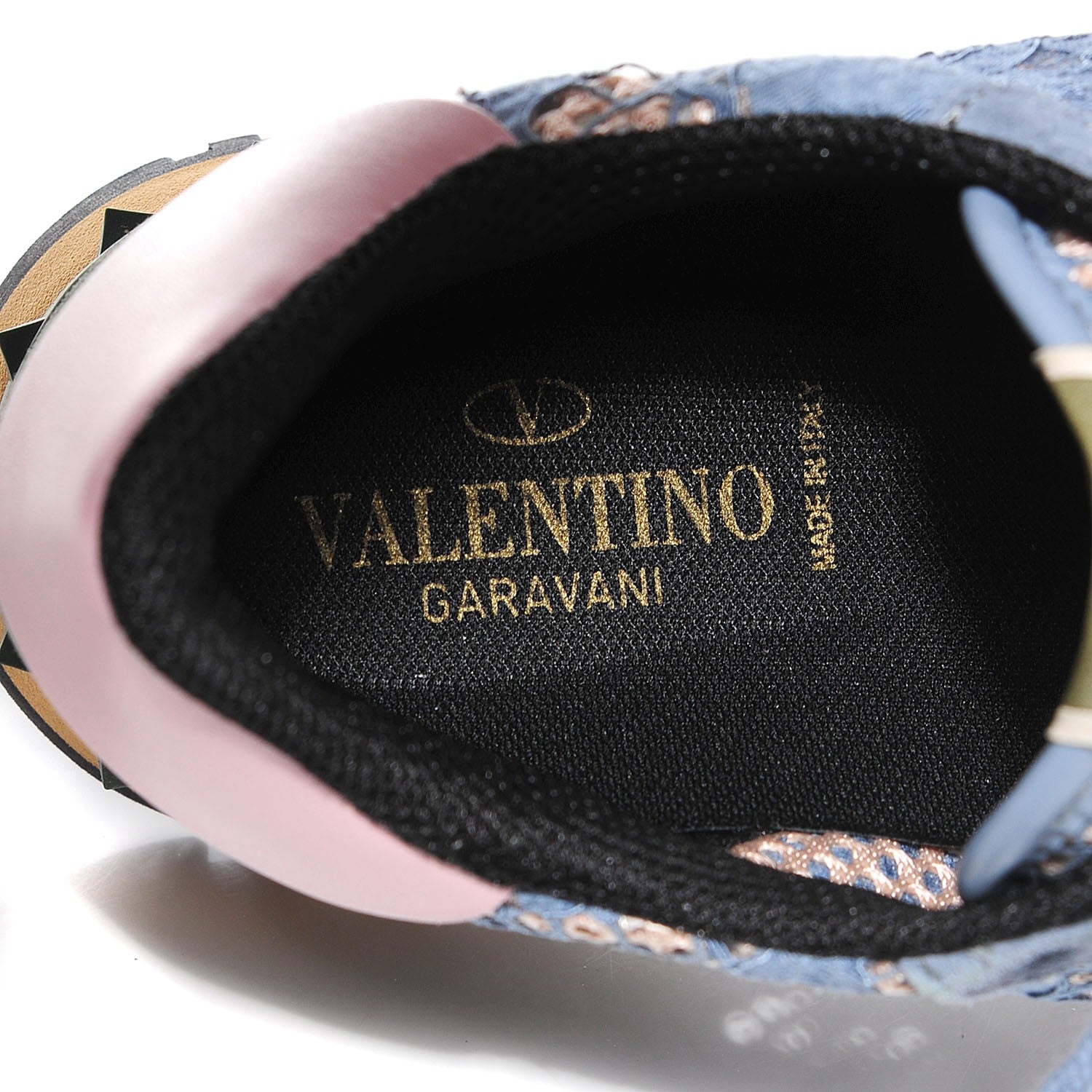 Valentino Garavani Macrame Lace Suede Camouflage Womens Rockrunner Sneakers 39 Multicolor 7 of 8