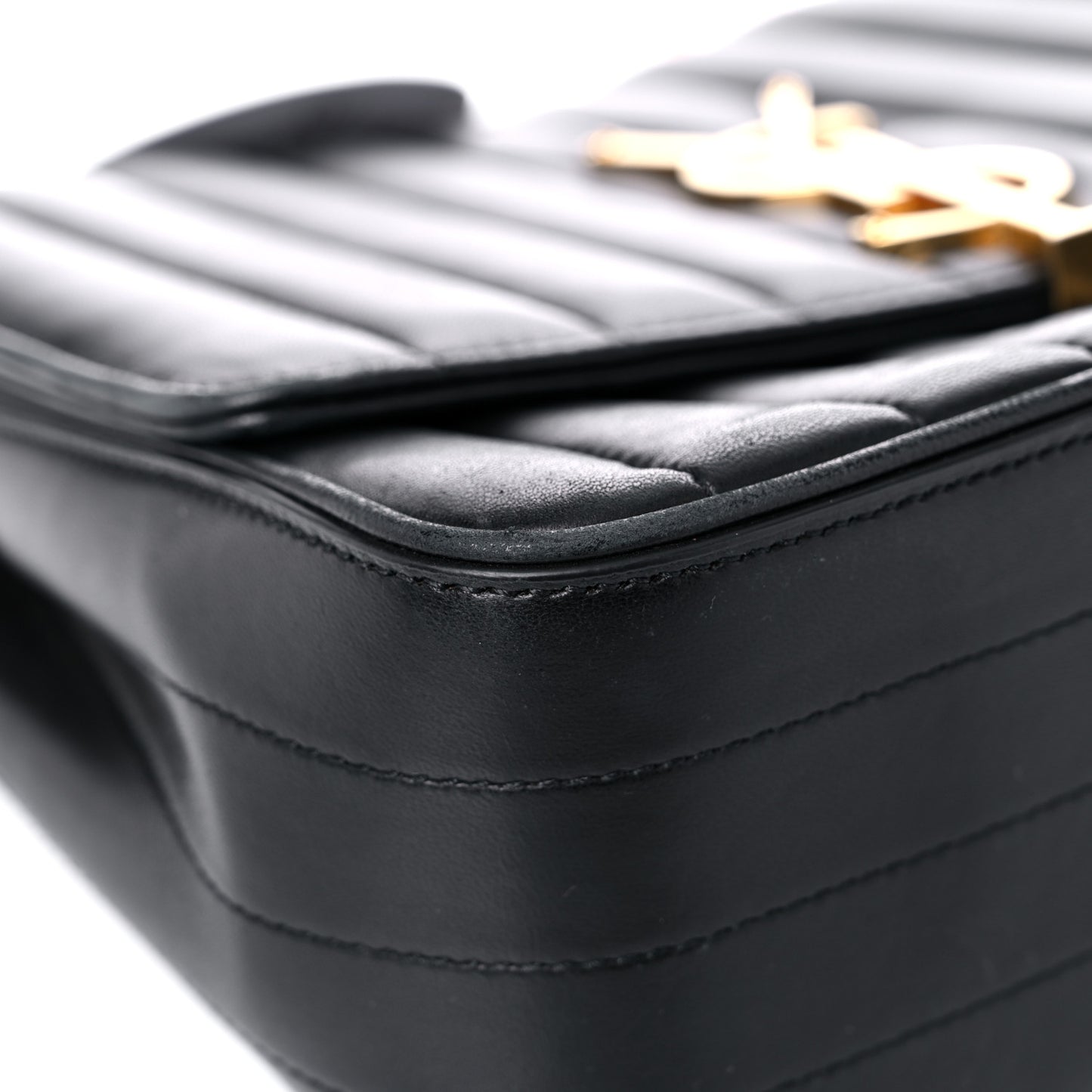 Lambskin Matelasse Monogram Large Vicky Chain Bag Black