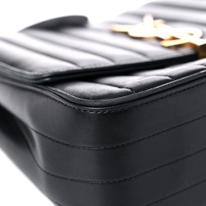 Saint Laurent Lambskin Matelasse Monogram Large Vicky Chain Bag Black 7 of 16