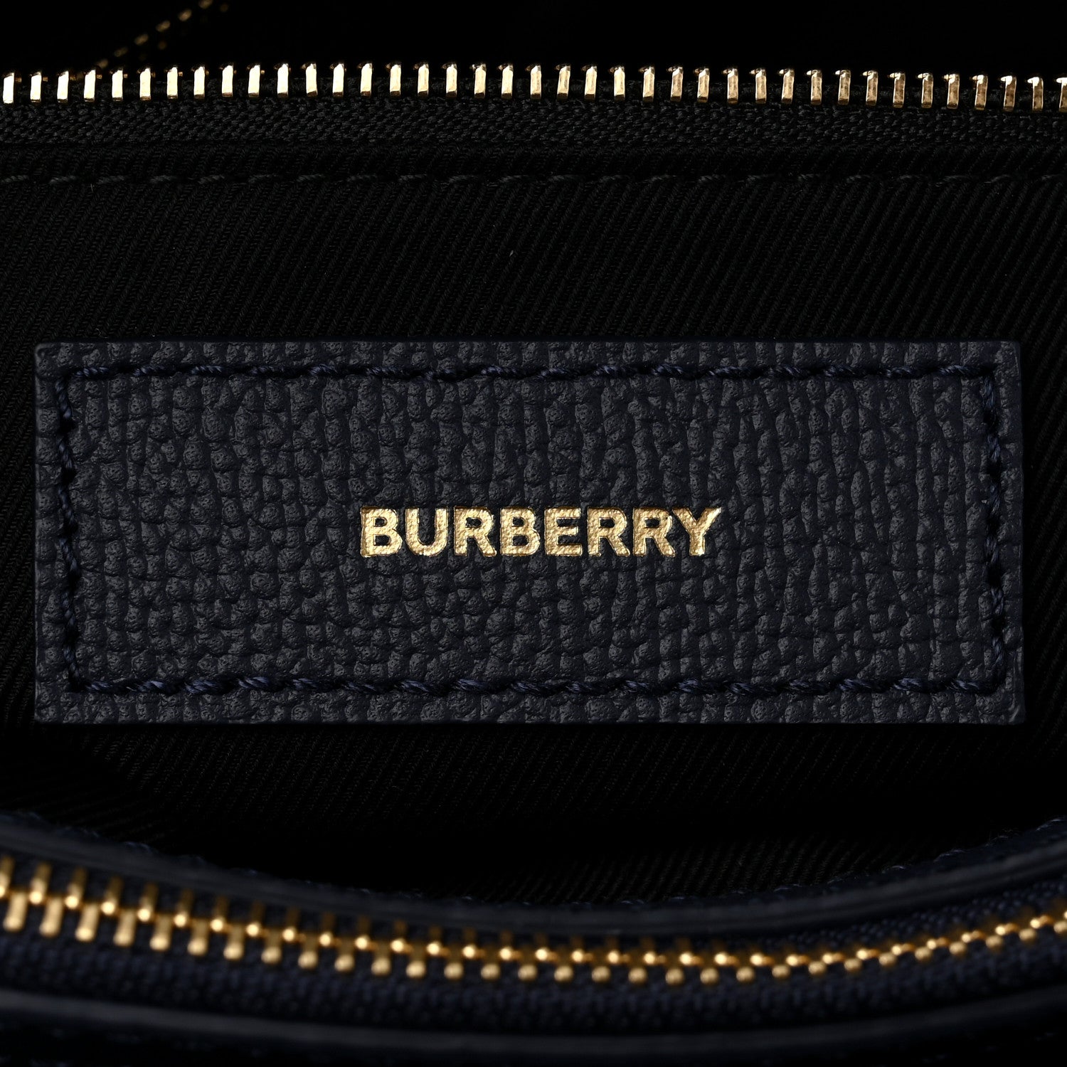 Burberry Derby Calfskin Vintage Check Medium Banner Tote Regency Blue 7 of 12