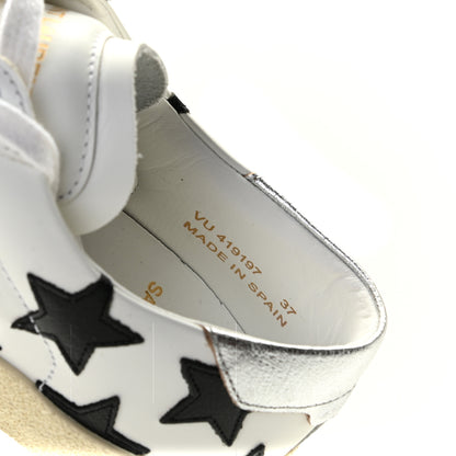 Saint Laurent Calfskin Star Court Sneakers 37 White Black 8 of 11