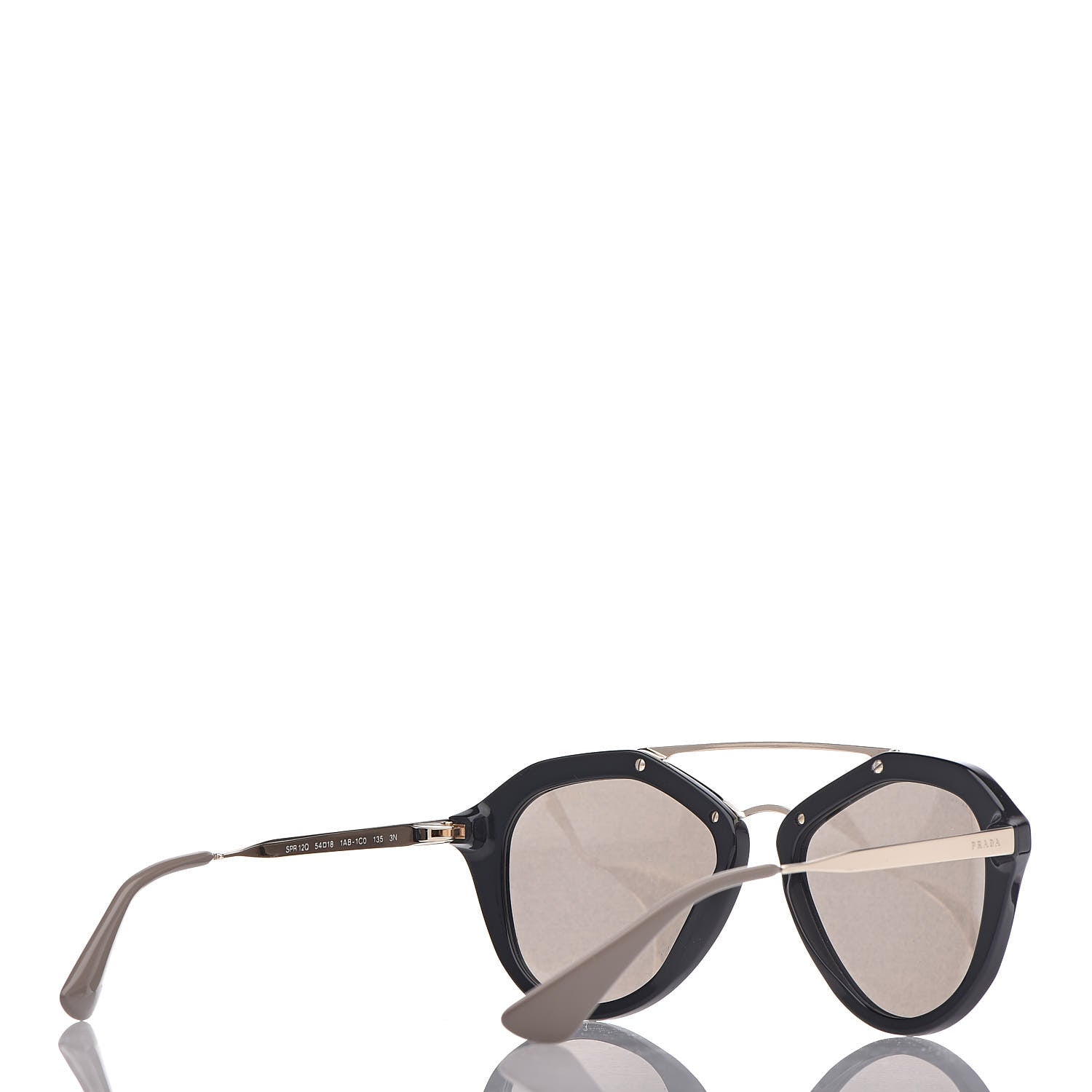 Prada Acetate Metal Cinema Sunglasses SPR 12Q Black 4 of 8