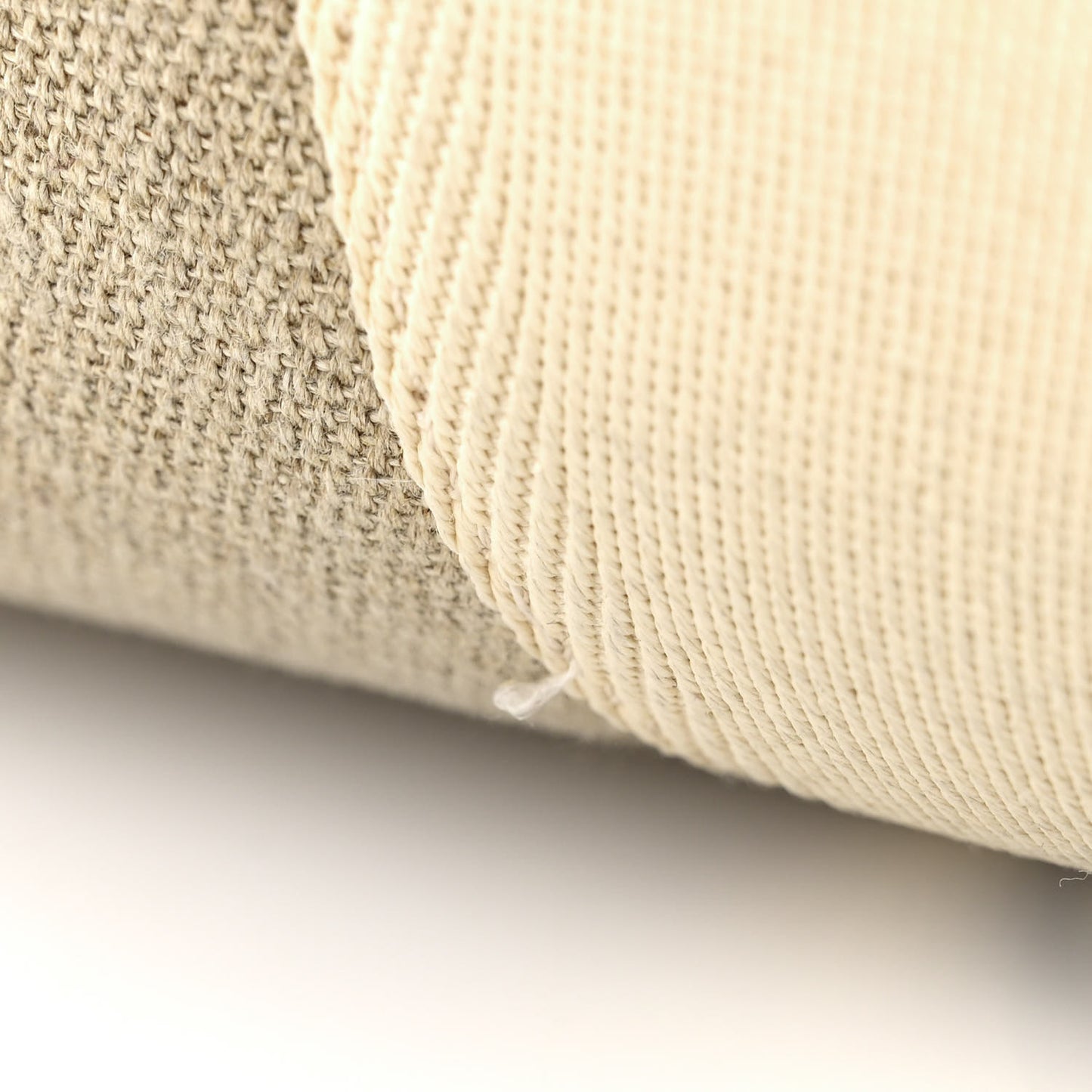 Linen Calfskin Large Woody Ribbon Tote White Brown