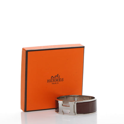 Hermes Enamel Wide Clic Clac H Bracelet PM Cacao 6 of 6