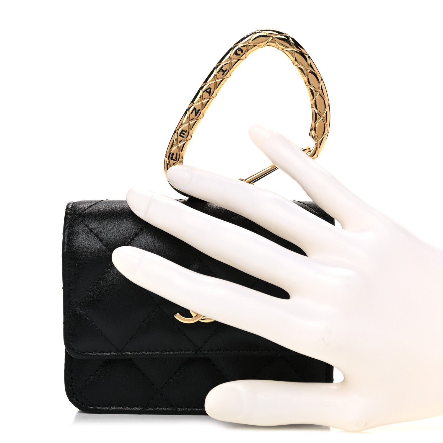 Chanel Lambskin Quilted CC Hook Card Holder Black 2 of 11