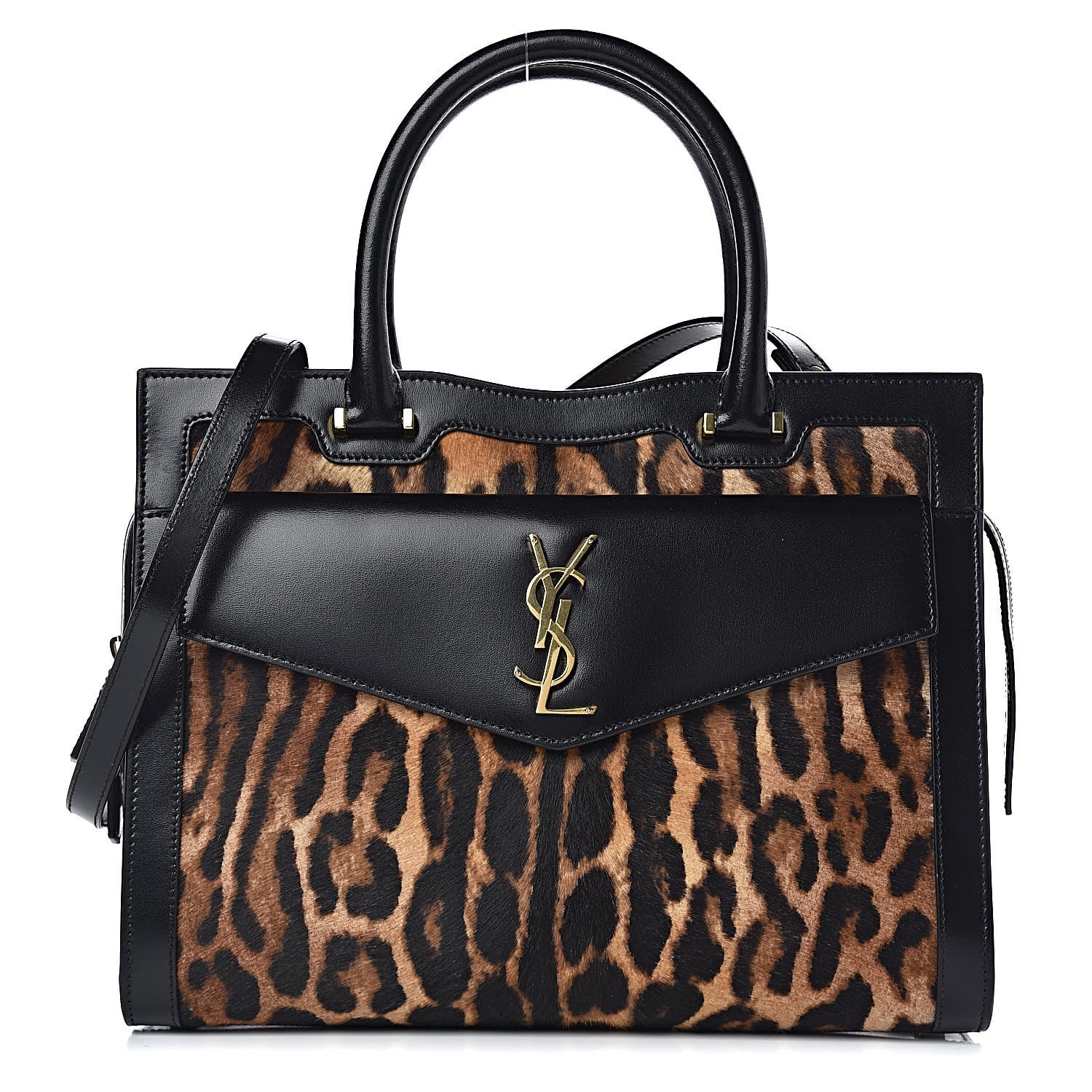 Saint Laurent Calf Hair Calfskin Monogram Medium Uptown Tote Black 1 of 11