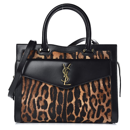 Saint Laurent Calf Hair Calfskin Monogram Medium Uptown Tote Black 1 of 11