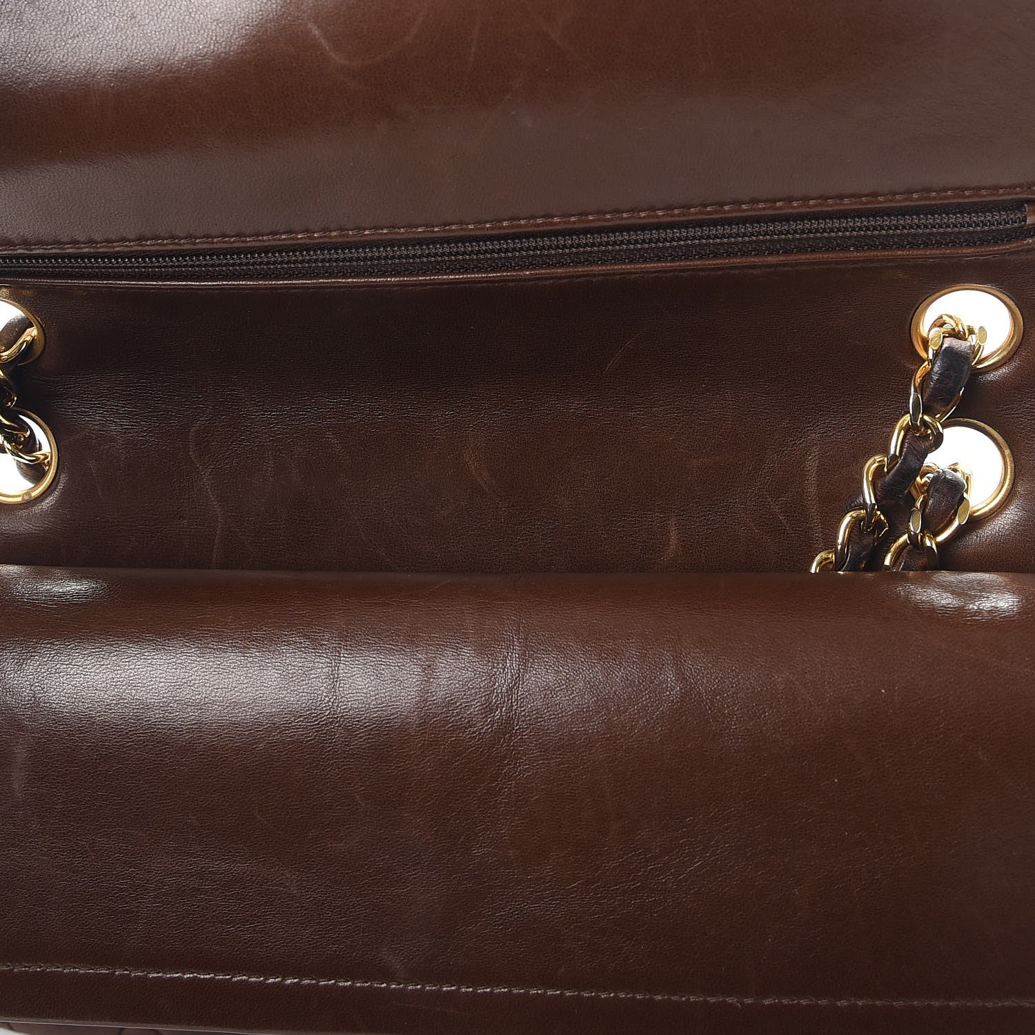 Chanel Lambskin Medium Double Flap Brown 12 of 17