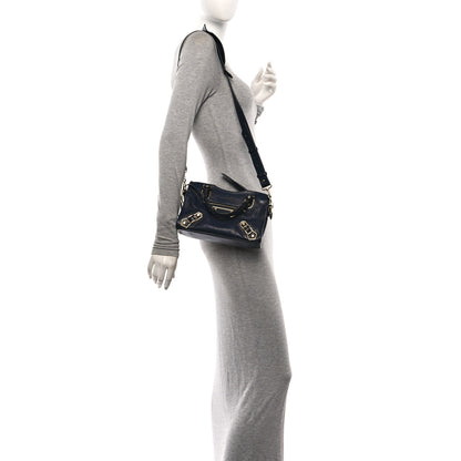 Balenciaga Chevre Gold Metallic Edge Hardware Mini City Bleu Nuit 2 of 11