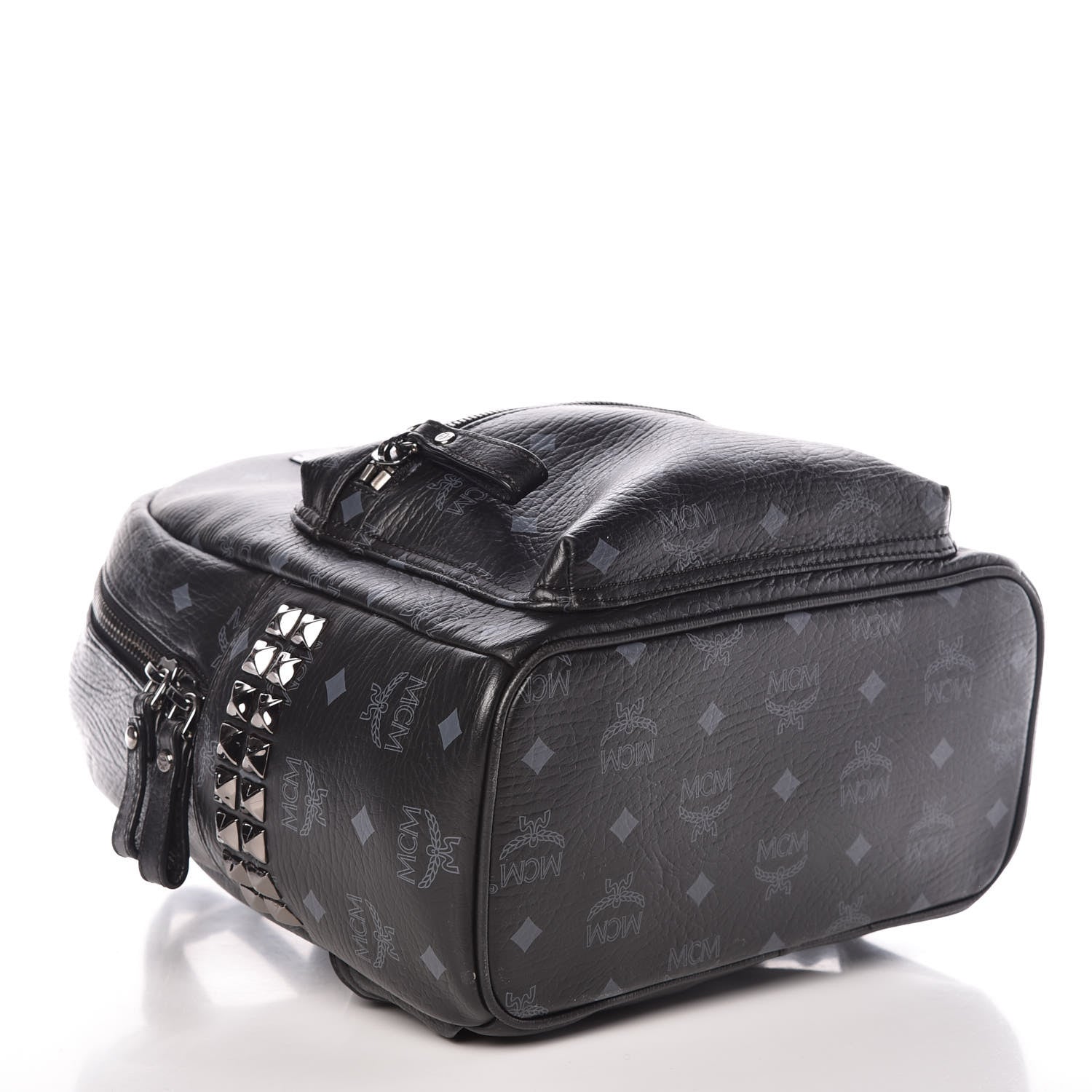 MCM Visetos Small Side Stud Stark Backpack Black 4 of 10
