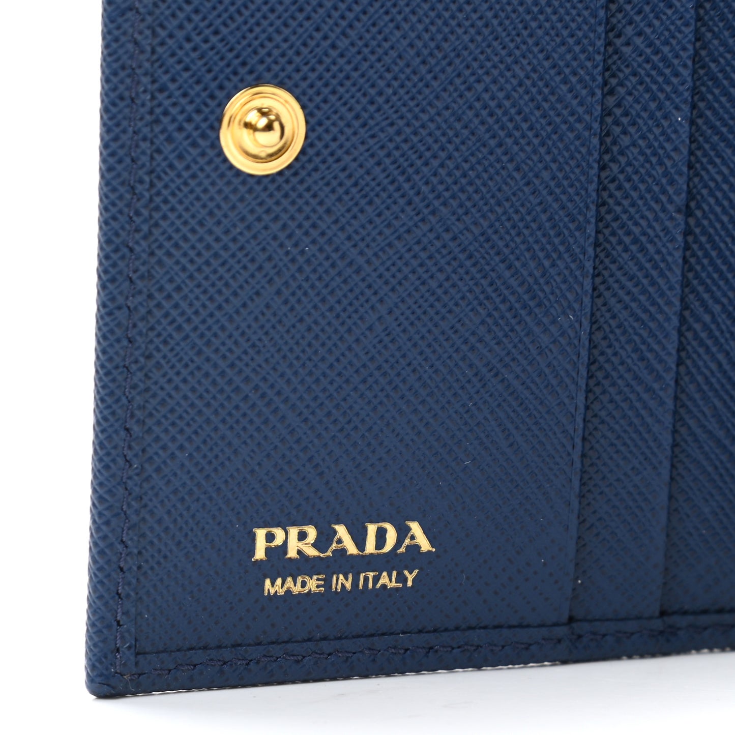 Saffiano Metal Bi-Fold Wallet Bluette