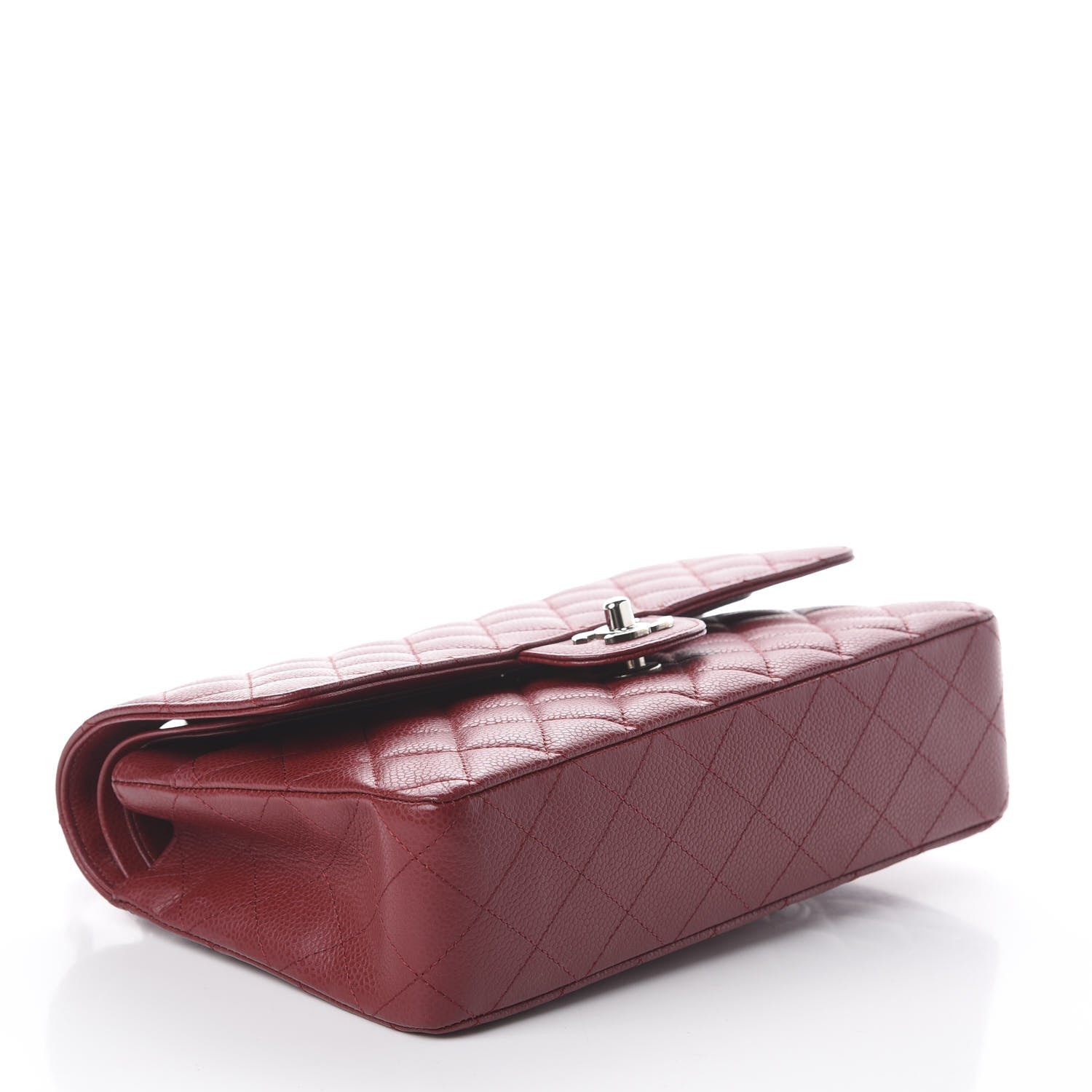 Chanel Caviar Quilted Medium Double Flap Dark Red 3 of 7