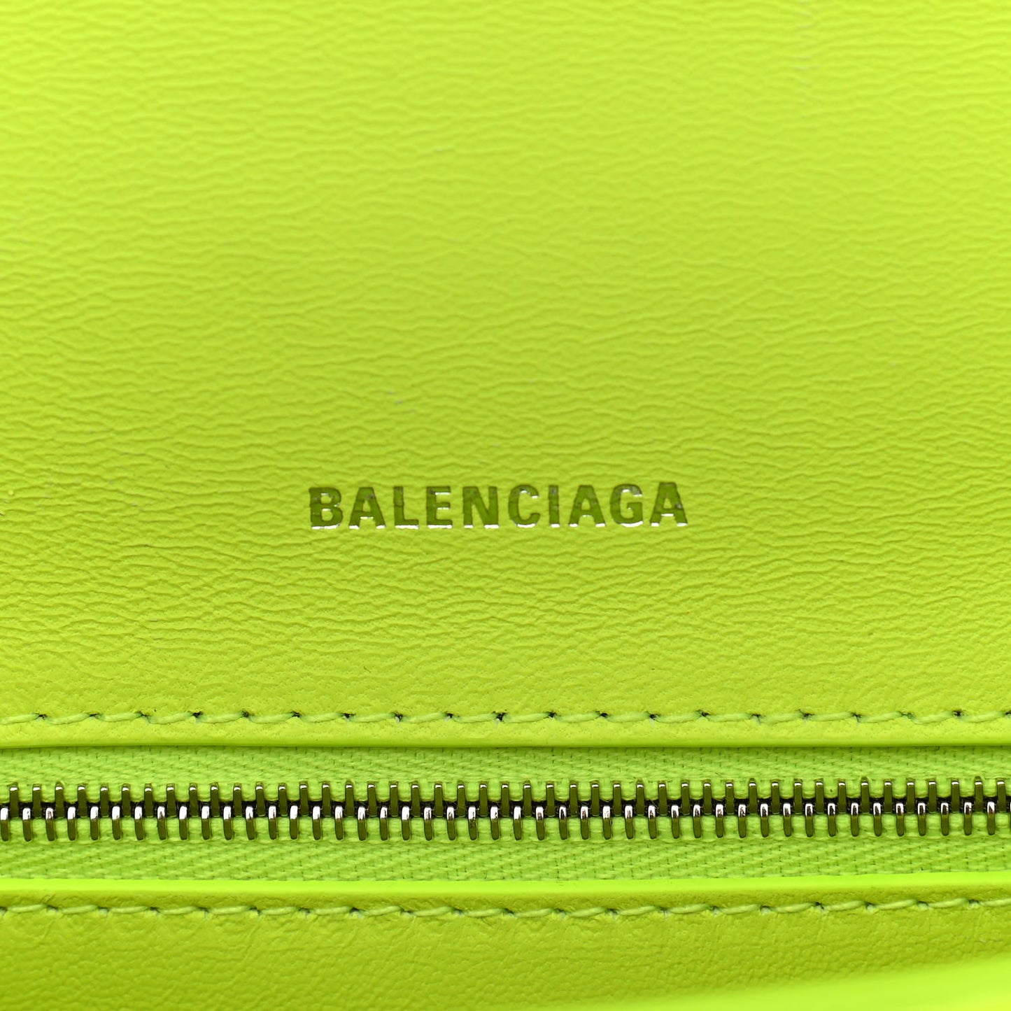 Calfskin Crocodile Embossed S Downtown Chain Shoulder Bag Fluo Yellow Black