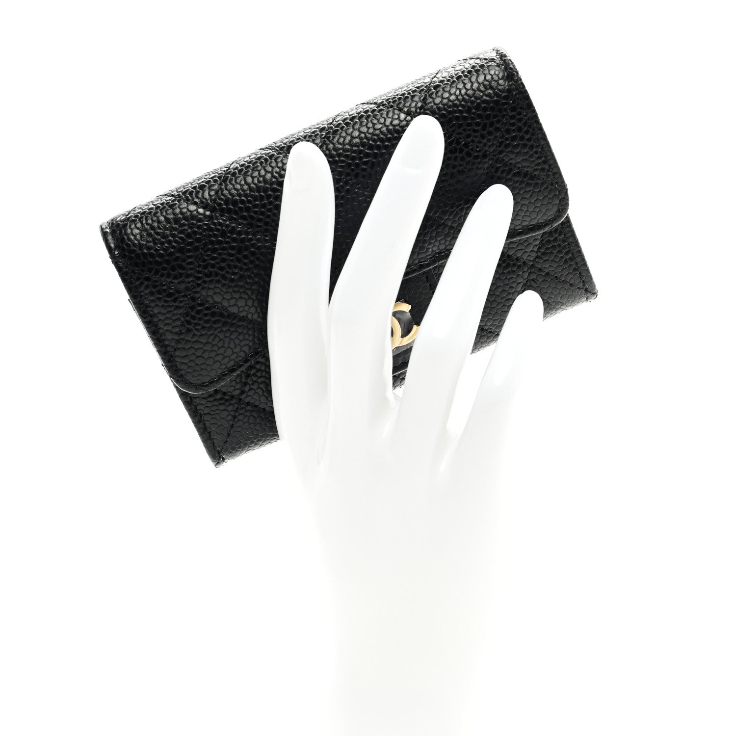 Chanel Caviar Quilted Flap Card Holder Wallet Black 2 of 7